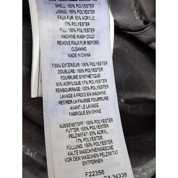 Women's Grey Hooded Puffer Jacket Size Large French Connection Gray - Picture 13 of 14